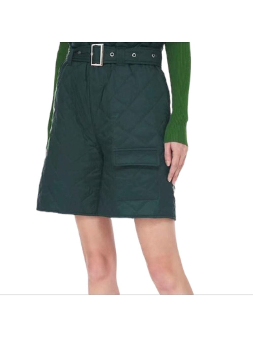 Cider Emerald Green Quilted Midi Shorts Size X-Small NWT